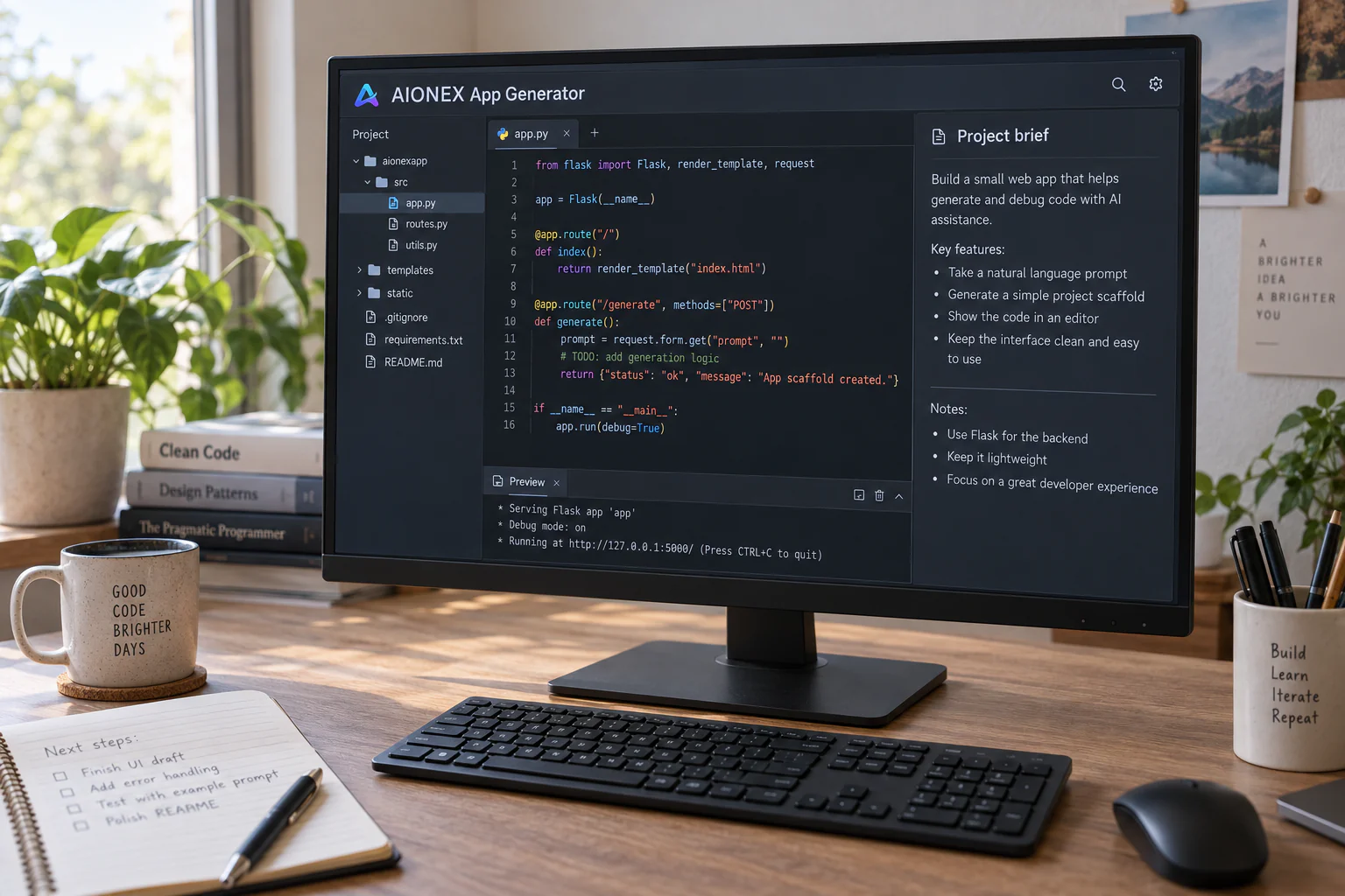 AIONEX App Generator — project illustration